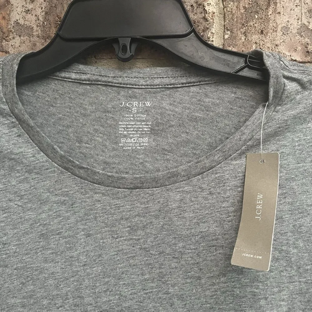 J.CREW Men's Heather Grey Crew Neck Short Sleeve Undershirt T-Shirt Size S NWT